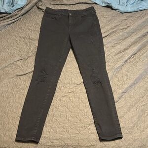 American eagle outfitters black super high rise jeggings size 10